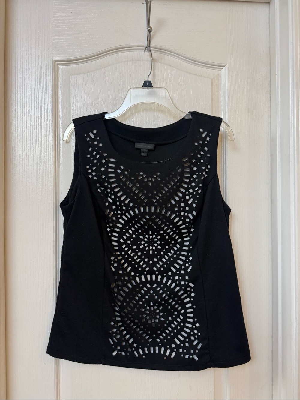 Worthington Black Laser-Cut Sleeveless Tank
